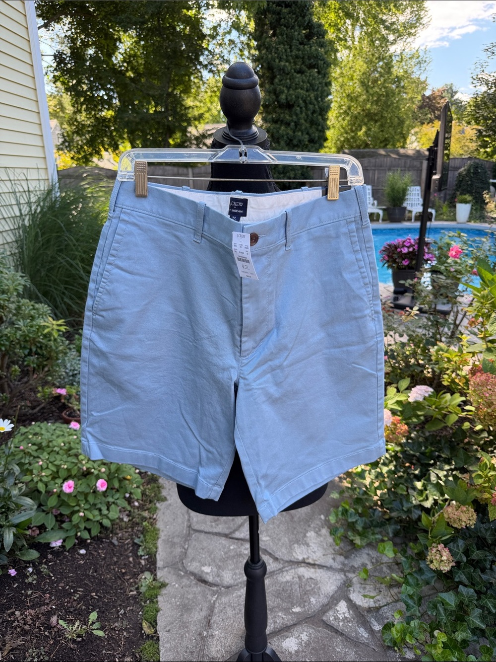J.Crew Men’s 9” Chino Shorts Size 32 Blue NWT Spring 2025